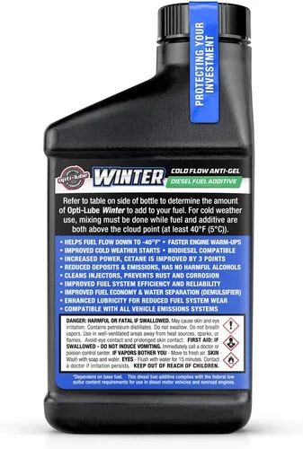 Vista 4 de Opti-Lube Fórmula de invierno Aditivo para combustible diesel anti-gel: botellas de 8 onzas (paquete de 6)