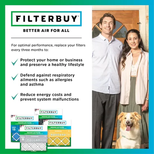 Vista 7 de Filterbuy Filtro de aire de 8 x 14 x 1 pulgadas MERV 13 de defensa óptima (paquete de 5), filtros de aire de repuesto plisados HVAC para calderas