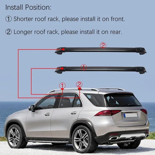 Vista 6 de 2 barras transversales con cerradura para Nissan X-Trail Rogue 2014-2021