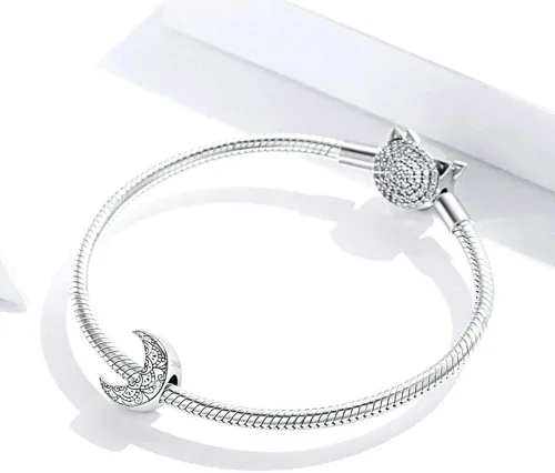 Vista 4 de Abalorio de plata de ley 925 con diseño de ojo del diablo con la mano de Fátima para pulsera Pandora