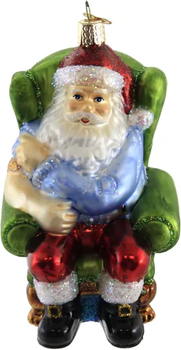 Vista 9 de Old World Christmas - Adorno de Navidad único de 2020, Santa en kayak, de vidrio soplado para decoración del árbol de Navidad