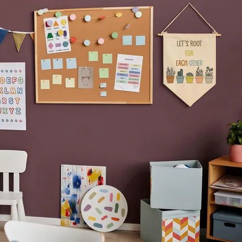 Vista 5 de Letrero de pared para aula, regalo para profesores, decoración inspiradora de vuelta a la escuela, bandera de pared con texto en inglés "Let's Root