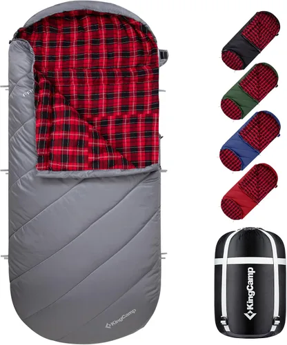 Vista 8 de KingCamp Sleeping Bag for Adults Big & Tall 100% Flannel Sleeping Bag