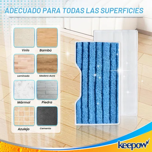 Vista 4 de KEEPOW Almohadillas para fregona reutilizables, almohadillas de repuesto compatibles con Shark Vac Mop VM252 VM200 VC205 VM250 / QM250 VM190