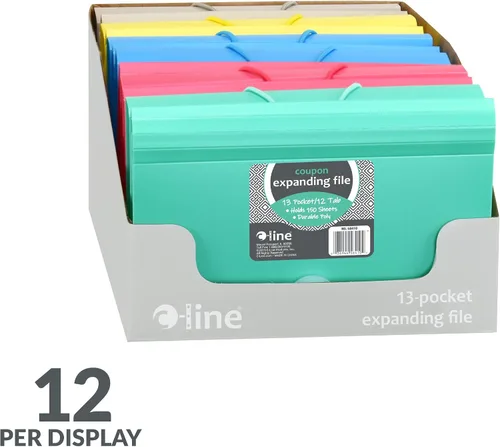 Vista 2 de C-Line 13-Pocket Expanding File, Coupon Size, 1 Expanding File, Color May Vary (58410-DS)