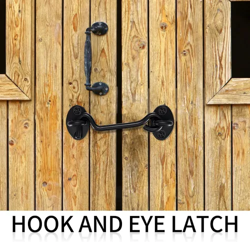 Vista 9 de 4 ganchos de puerta de 4 pulgadas para soporte de ventana, pestillo de puerta, pestillo de puerta de granero, pestillo de gancho de puerta, gancho