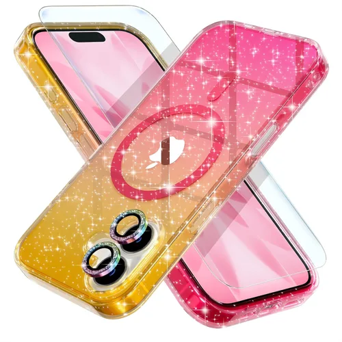 Vista 26 de Choiche Funda para iPhone 15 Pro Max compatible con MagSafe, color negro Purpurina negra