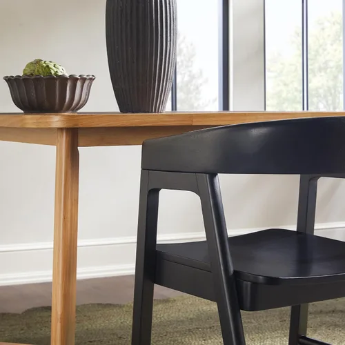 Vista 7 de Walker Edison Ezra - Silla de comedor moderna de madera maciza con respaldo redondeado, color negro (juego de 2)