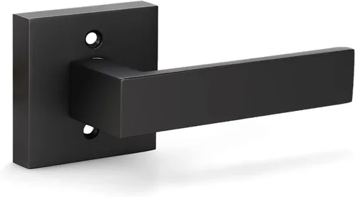 Vista 32 de KNOBWELL - Paquete de 1 manija para puerta delantera con llave y cerradura, manijas de palanca negras para puerta exterior, juego de cerradura
