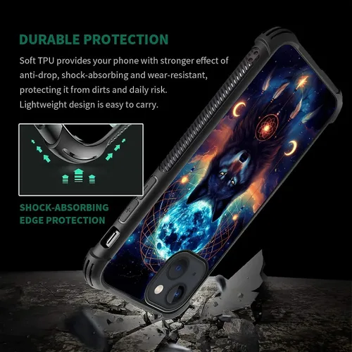 Vista 1001 de Funda compatible con iPhone 15, diseño de elefantes africanos, diseño increíble a prueba de golpes, antiarañazos, carcasa trasera de policarbonato