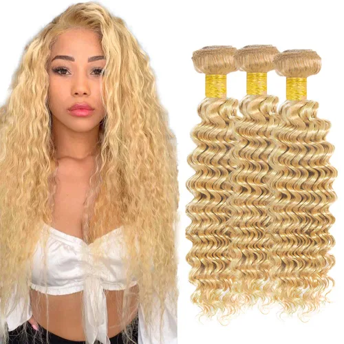Vista 41 de 300g 1B27 Human Hair Bundles Honey Blonde Bundles Human Hair 10A Brazilian Virgin Remy Hair Extensions 8 10 12 Inch