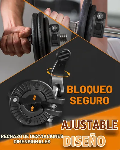 Vista 3 de MAXRICH Abrazadera de barra de 1 pulgada, varios tamaños y clips de peso ajustables para collares de barra de liberación rápida Negro 0.9-1.18