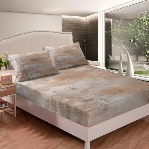 Vista 3 de Erosebridal Juego de sábanas tamaño individual con estampado de teñido anudado en acuarela, degradado beige y gris, para niños y adolescentes, juego
