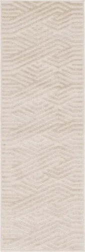 Vista 3 de Rugs.com Sabrina Soto Outdoor Collection Alfombra – 2 x 6 pies alfombra de tejido plano beige perfecta para pasillos y entradas