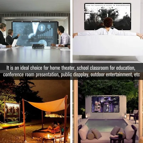 Vista 5 de Foldable 16:9 Projector 60 70 84 100 120 Inch White Outdoor Projection Screen TV Home Projector Screen(60 inch)