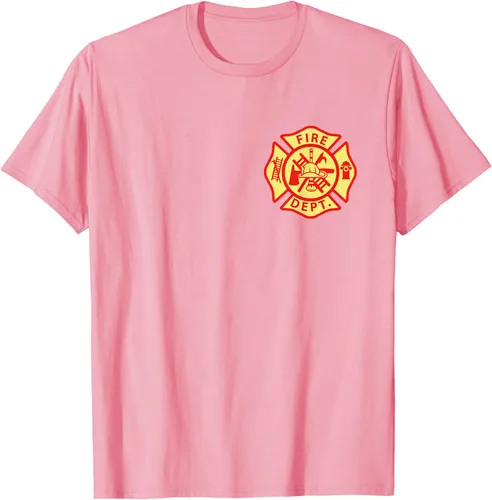 Vista 102 de Camiseta con logotipo de bomberos con símbolo de bombero, Negro