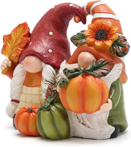 Vista 2 de Hodao - Decoración de gnomo de calabaza de Acción de Gracias, certerpiece