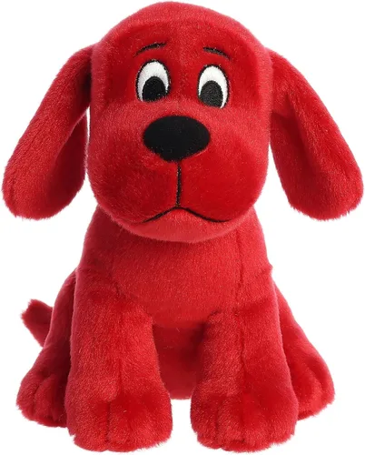Vista 2 de Aurora® Juguetón Clifford® Sentado Clifford - Animal de peluche - Nostalgia de la infancia - Compañerismo duradero - Rojo 8 pulgadas