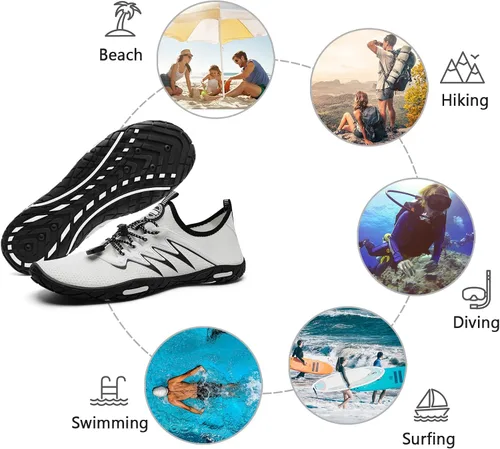 Vista 6 de Tenis impermeables para hombres y mujeres, descalzo, calcetín acuático de secado rápido para usar al aire libre, calzado deportivo para kayak