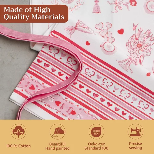 Vista 582 de Maison d' Hermine Delantales para mujer con bolsillo, 100% algodón (27.50 x 31.50 pulgadas)