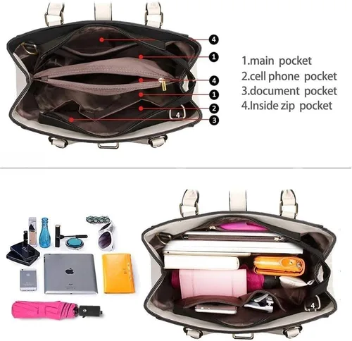 Vista 8 de Bolso bandolera de hombro con correa larga desmontable para mujer