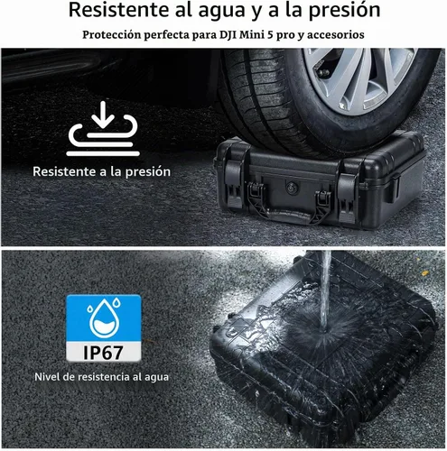 Vista 4 de FPVtosky Funda rígida de doble capa para DJI Mini 5 Pro [solo funda], funda de transporte impermeable para Mavic Mini 5 Pro/Fly More Combo/Plus