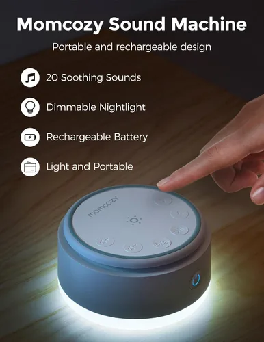 Vista 2 de Momcozy Máquina de sonido para Baby & Momcozy Smart WiFi Baby Monitor con cámara y audio