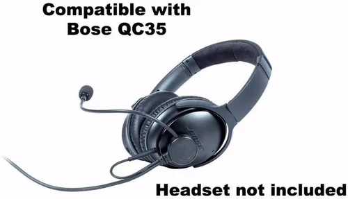 Vista 3 de NFlightMic - Micrófono universal para auriculares de aviación, funciona con auriculares Bose QC25 y QC35 con cancelación de ruido