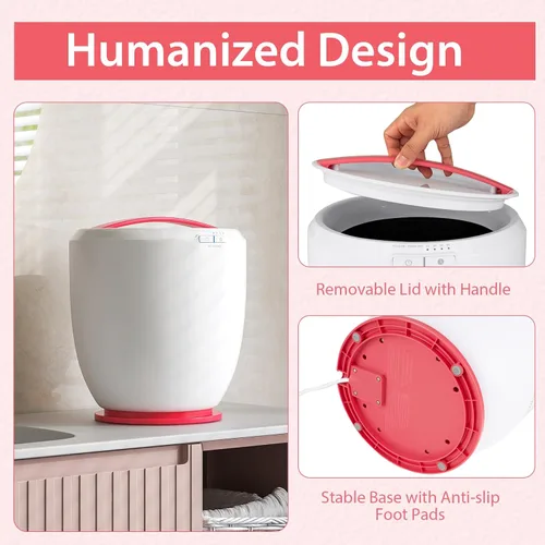 Vista 6 de Tangkula Cubo calentador de toallas, calentador de toallas de encimera para baño con soporte de aromaterapia, apagado automático y temporizador