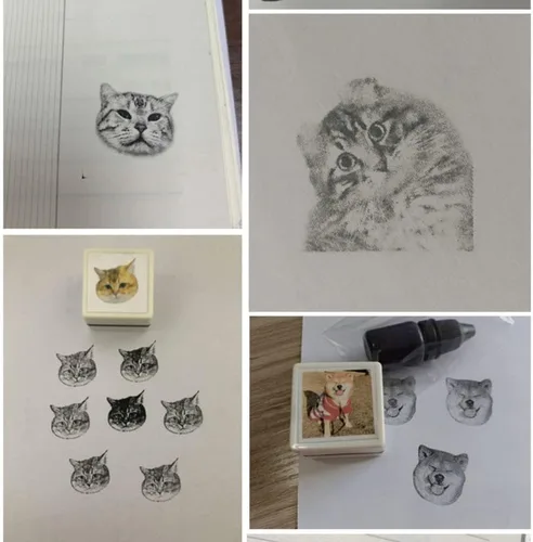 Vista 9 de Sellos personalizados para retratos de mascotas, sellos personalizados con nombre con foto, para gatos y perros, recuerdos, sellos personalizados