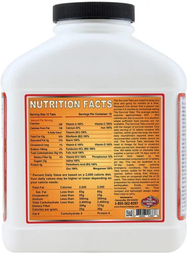 Vista 2 de Survival Tabs – Suministro de alimentos de emergencia – Tabulaciones