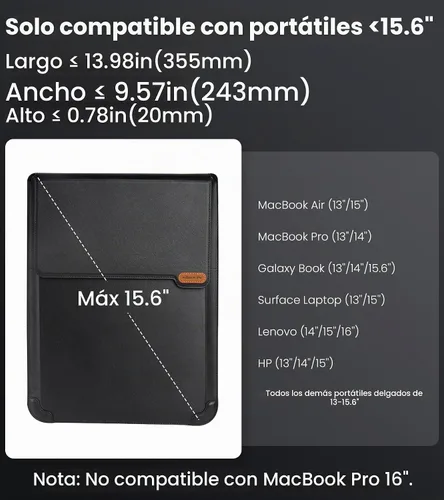 Vista 2 de Nillkin Funda para laptop de 15.6 pulgadas, funda para MacBook con soporte ajustable y alfombrilla para mouse, 2 modos de soporte, funda para laptop