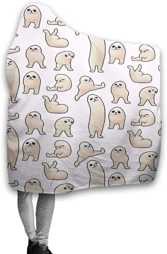 Vista 5 de Manta con capucha, divertida, suave, cómoda, para las cuatro estaciones, antibolitas, de franela, adecuada para sofá, para adultos y niños, manta
