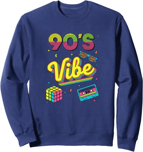 Vista 6 de 90s Nostalgia Retro Apparel - 90'S Vibe Retro Sweatshirt Negro