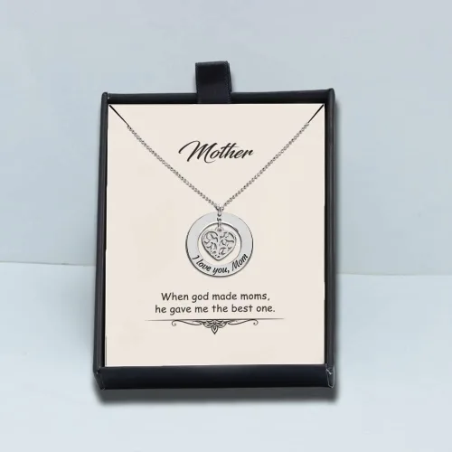 Vista 2 de LeCalla Collar con colgante de plata de ley para mujer, mamá y mamá, Plata esterlina