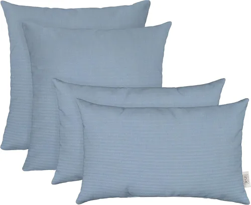 Vista 18 de RSH DECOR: Sunbrella Juego de 4 almohadas lumbares y cuadradas 20 x 12 pulgadas y 17 x 17 pulgadas Tela resistente al agua y a la decoloración