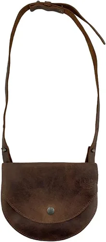 Vista 3 de Hide & Drink, Bolso de cadera y hombro hecho a mano de cuero de grano completo, Bourbon Marrón