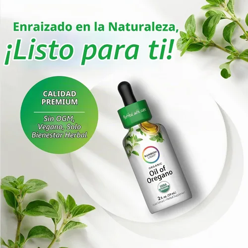 Vista 3 de Aceite de orégano Rainbow Light 2 onzas líquidas USDA Organic