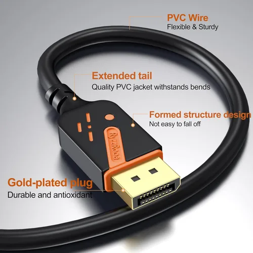 Vista 3 de Cable DisplayPort a HDMI 4K, 3 pies, paquete de 10, chapado en oro