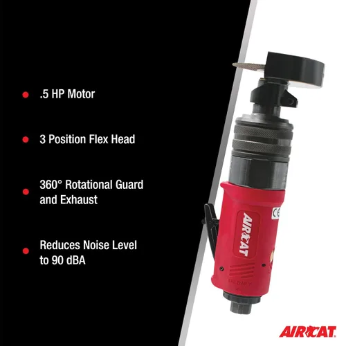 Vista 5 de AIRCAT Herramientas neumáticas 6530: Herramienta de corte de cabezal flexible de 3 pulgadas de 0.5 HP Velocidad libre de 18,000 RPM