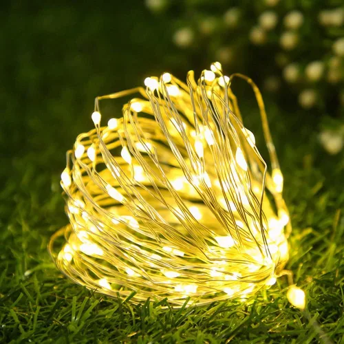 Vista 4 de Fantasee Luces de Cadena de Alambre de Cobre USB Alimentadas Luces de Hadas LED 8 Modos con Temporizador Control Remoto para Hogar Dormitorio Fiesta
