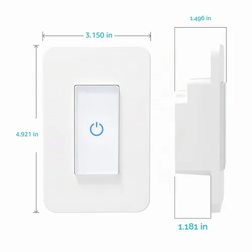 Vista 5 de Milfra Interruptor inteligente táctil - Polo único, interruptor de luz WiFi, compatible con Alexa y Asistente, requiere cable neutro, no necesita