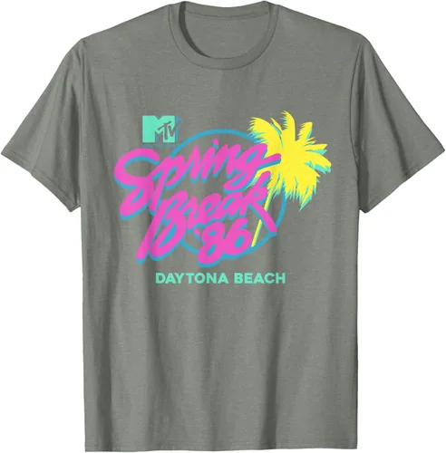Vista 28 de MTV Camiseta de cuello redondo de ajuste clásico - Spring Break Daytona Beach, negro, adulto, manga corta, algodón y poliéster