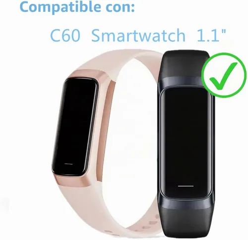 Vista 2 de Protector de pantalla compatible con TROTY C60 Fitness Tracker de 1.1 pulgadas (paquete de 6) película suave de TPU transparente compatible