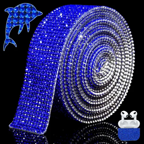 Vista 12 de Cinta de Cristal Brillante con Diamantes de Imitación Autoadhesiva para Planchar DIY con Purpurina Pegatinas de Diamantes para Manualidades Negro
