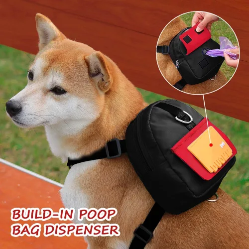 Vista 4 de Mochila para Perros para Perros Pequeños para Usar, Lindo Arnés para Mascotas Cachorros Mochilas con Correa Ajustable Bolsa Autotransportadora