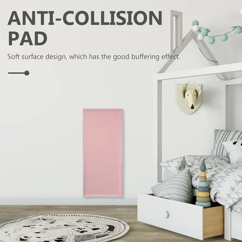 Vista 6 de Homoyoyo Calcomanías de pared anticolisión para niños, autoadhesivas 3D, paneles de pared de bolsa suave, cojín de pared para dormitorio, cojín
