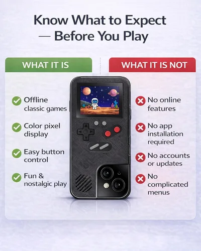 Vista 5 de Funda para teléfono de juegos, 168 videojuegos pequeños integrados, color negro, compatible con iPhone 12 Mini