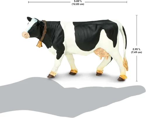 Vista 3 de Safari Ltd. Figura de Vaca Holstein - Figura Modelo de Plástico Detallada de 5" - Divertido Juguete Educativo de Juego para Niños, Niñas y Niños