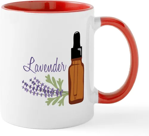 Vista 13 de CafePress Tazas de flores de lavanda 11 oz (11.0 fl oz) Taza de café de cerámica Blanco
